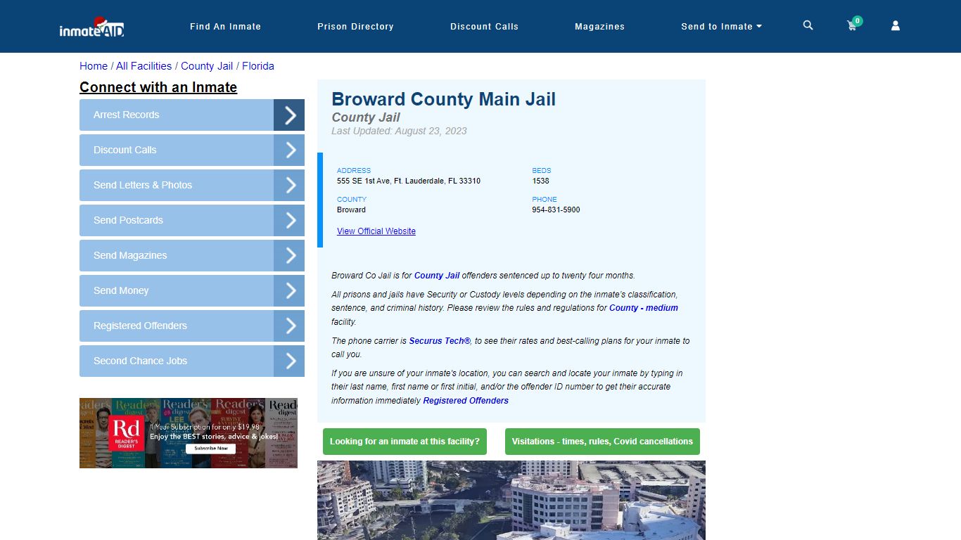 Broward County Main Jail - Inmate Locator - Ft. Lauderdale, FL